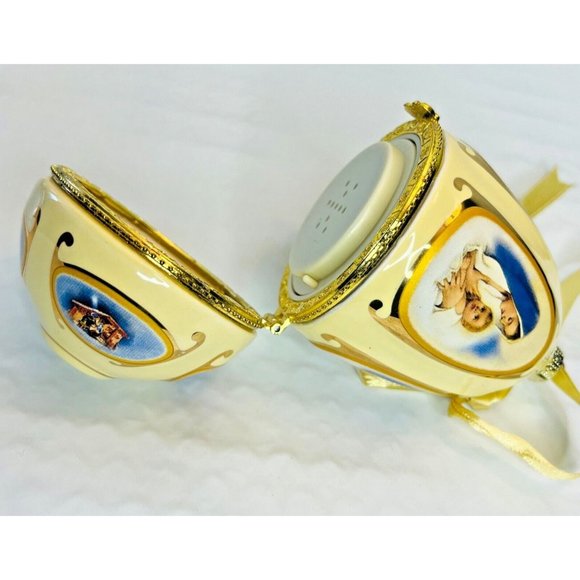 Mr Christmas Valerie Parr Hill Ivory Porcelain Musical Egg Christmas Tree Orname - Picture 11 of 15